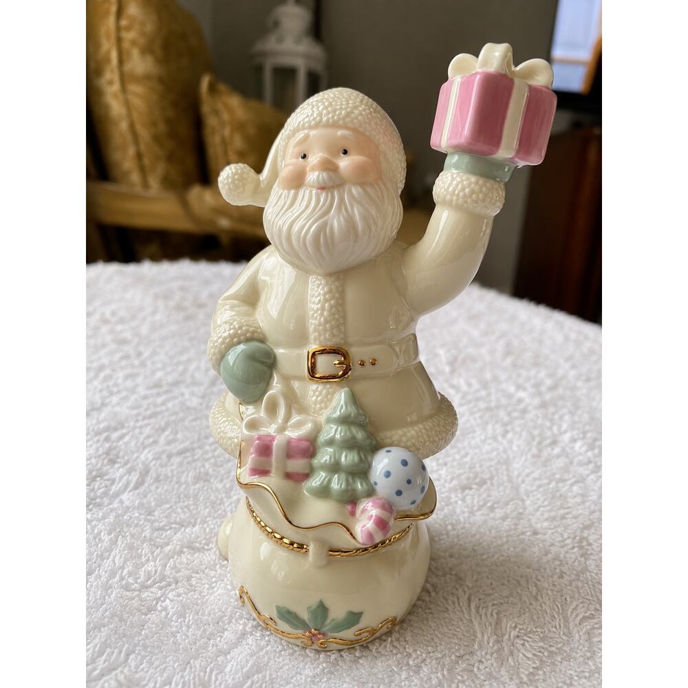 Lenox "Santa's Toy Bag" porcelain figurine crafted accented with 24-karat gold